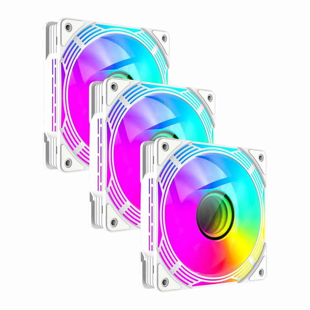 GameMax KF300R White 120mm ARGB Case/CPU Cooler Triple Fan Pack